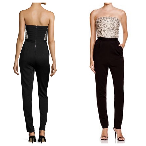 ALICE + OLIVIA Jeri Beaded Strapless Jumpsuit - Picture 5 of 15